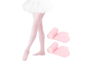 Ballet Tights Girls Dance Tights 90D Ultra Soft Footed Tights School Leggings Pantyhose for Kids Girls 1-3 Pack
