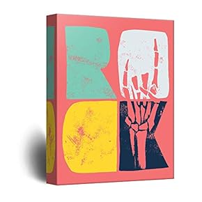 Canvas Wall Art Rock & Roll Theme Print Gallery Wrap Modern Home Decoration Ready to Hang - 12x18 inches