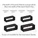 12 Pack Rubber Watch Band Strap Loops 18mm 20mm 22mm 24mm Fastener Ring Replacement Silicone Black Keeper Retainer Holder Secure Accessories with Spring Bar Tool