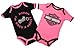 Harley-Davidson Baby Girls' Daddy Rides A Harley Creeper 2-Pack 1103052 (3/6M)