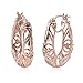 925 Sterling Silver Hoop Earrings for Women with Rose Gold Plated - Openwork Filigree Earrings for Women - Trendy Fashion Jewelry Christmas Gifts for Her