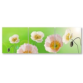Wall26-3 Panel Canvas Wall Art- Beautiful Flowers -Giclee Painting Wall Bedroom Living Room Home Decoration - 12"x12"x3 Panels