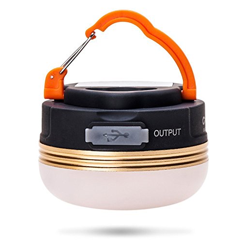 WindFire Portable Water-resistant USB Rechargeable 3 Modes 180 Lumens Camping Tent Lantern Power Bank Light Lamp with Built-in Battery and Magnets for Emergencies Use, Hurricanes, Backpacking, Auto
