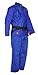 FUJI Lightweight Brazilian Style Jiu Jitsu Uniform, BJJ Uniform with Pearl Weave Fabric Jacket and Bungee Drawstrings, Blue, Size A4