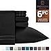 Empyrean King Size Sheets Set - 110 GSM 6 Piece King Sheets, Bed Sheets for King Size Bed, Double Brushed King Bed Sheets, Hotel Luxury Sheets Soft Bedding Sheets & Pillowcases - Black