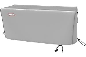 Atyard Gas Fire Pit Cover Rectangular 58x24x24 inch - Waterproof Windproof Anti-UV Heavy Duty Patio Firepit Furniture Covers Gray