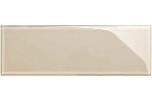 Giorbello Glass Subway Backsplash Tile, 4x4, Light Taupe, Sample Tile (1 Piece)