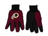 NFL Washington Redskins Two-Tone Gloves, Red/Black