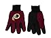 NFL Washington Redskins Two-Tone Gloves, Red/Black