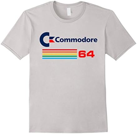 Men's Commodore 64 Retro Computer While T-shirt 2XL Silver