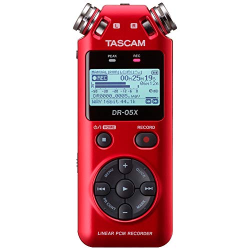 Tascam DR05X RED Stereo Handheld Digital Recorder and USB Audio