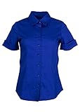 Ladies Cuffed Short Sleeve Button-Up Dress Shirt, Multiple Colors S-3X