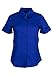 Ladies Cuffed Short Sleeve Button-Up Dress Shirt, Multiple Colors S-3X