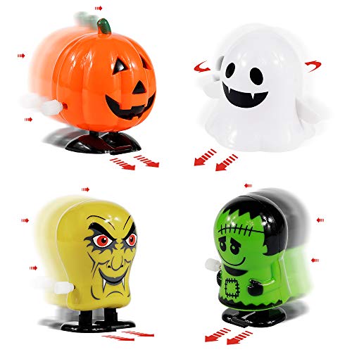 FUNNISM 12 Pieces Halloween Assorted Clockwork Wind-up Toys for Kids Party Favors