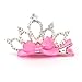 Elesa Miracle 8pc Baby Girl Toddler Kids Little Girl Pink Bow Silver Rhinestone Crown Tiara Hair Clips in Gift Box (8pc- Pink Bow with Silver Crown)