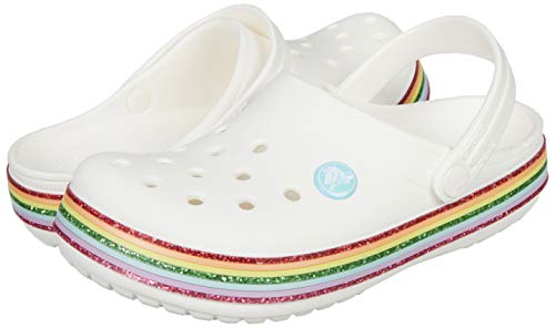 crocs rainbow glitter