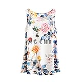 EFINNY Women's Casual Butterfly Pattern Loose Sleeveless Tee Shirt Tank Top