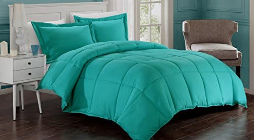 Luxury Goose Down Alternative Comforter With Corner Tab - All Season Quilt - Soft Fabric- Plush Siliconized Fiberfill by Weavid (King, Turquoise)