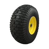 MARASTAR 15x6.00-6 Front Tire Assembly Replacement for John Deere Riding Mowers - Turf Saver Tread