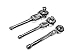 EZ Travel Collection 3 Piece Stubby Flexible Swivel Head Flex Head Ratchet Set- 3 Sizes (Chrome)