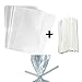 100 Clear Treat & Favor Bags | Ties Included | Great For Cake Pops, Candy, Gifts, Wedding or Party Favors | Food Safe Plastic | Stronger Than Cellophane | 1.5 Mils Thickness | 5.75