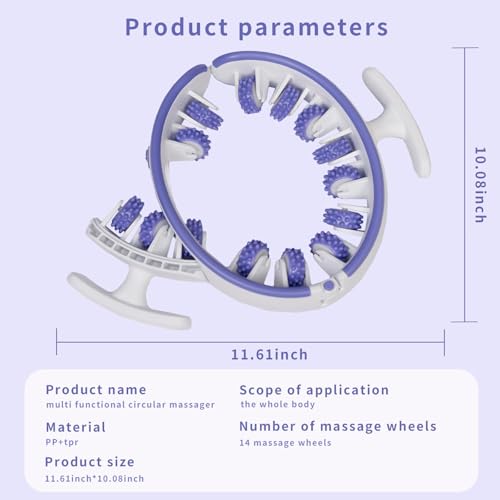 TERRIFI Cellulite Massager, Manual Circular Foam Roller, 360° Deep Tissue Massager for Legs, Thighs, Neck, Back, Detachable Fascia Muscle Roller Tool for Muscle Relaxation & Cellulite Relief