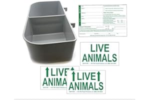 DRYFUR Kennel Travel Kit for Pets - Hook-On Dish & Live Animal Labels (Large)