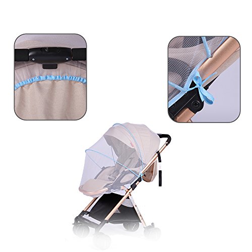 Topwon Universal Full Cover Baby Mosquito Net / Insect Mesh Netting Fits Most Strollers Bassinets, Cradles Chair seat and Car Seats Safe Elastic Design - Blue