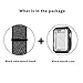 QIENGO Compatible with Apple Watch Band with Screen Protector 44MM, Soft Nylon Strap with Silicone Protective Case, Replacement for iWatch Sport Series 4 (Black Nike, 44mm)