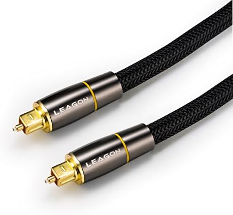 Optical Audio Cable 24k Gold Plated Toslink Cable （6Ft） by Leagon