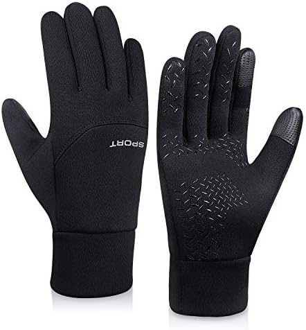 Lapulas Winter Gloves for Mens Womens Running Gloves Thermal Touchscreen Windproof Warm for Cycling Riding Driving Climbing Black