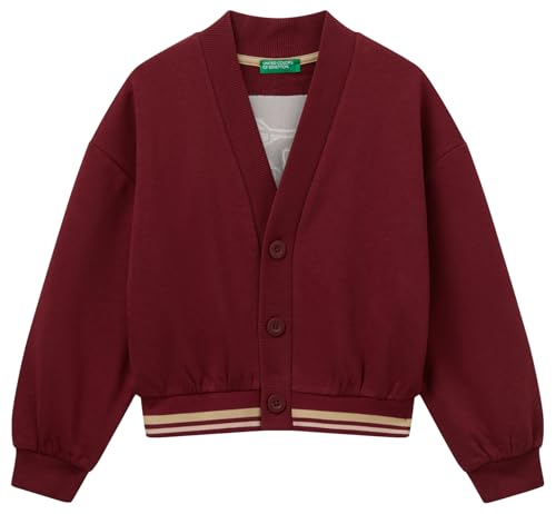 United Colors of Benetton Jersey Cardigan M/L, Rojo, 120 cm