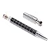 Stylus,TouchFine(TM) 2pcs 3-in-1 Replaceable Micro-Fiber Tip Stylus Pen for All Capacitive Touch Screen Smartphones,Tablets PC(Extra 4 Micro Fiber Tips) With Gift Box-Classic Grid Black/Silver