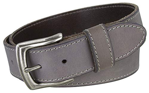 Made in Italy Full Grain Leather Casual Jeans Belt (34, Grey)