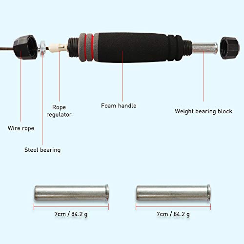 Fitpolo Weighted Jump Rope, Adjustable Skipping Ropes with Memory Foam Handles and Weighted Speed Cable for Men/Women/Kids - Best for Speed Jumping,Cardio Training, Home Workouts, Boxing,MMA