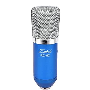 Zabel Condenser Microphone with Shock Mount and Foam Shield – Blue