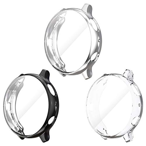 Haojavo 3 Pack Screen Protector Case for Galaxy Watch Active 2 40mm, Soft TPU Slim Fit Full Cover Screen Protector Case for Galaxy Watch Active 2 40mm Smartwatch Bands Accessories Black - Thumbnail 7