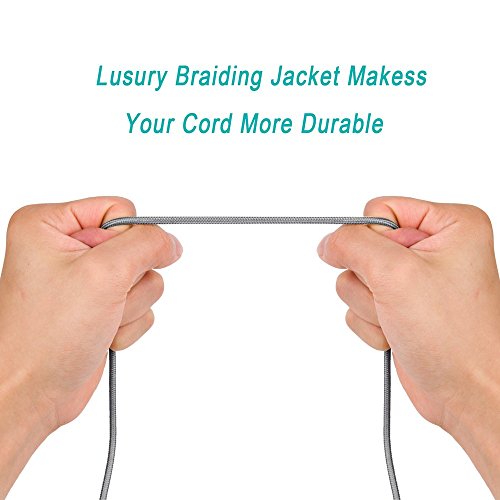 Lightning cable 6FT TIMMY 3Pack Nylon Braided IPhone Charger certified to charging Cable with charging indictor powerline for iPhone 8/X/5/5C/5S/6S/6S PLUS/7/7 plus, iPad Air, and more (Gray) - Thumbnail 4