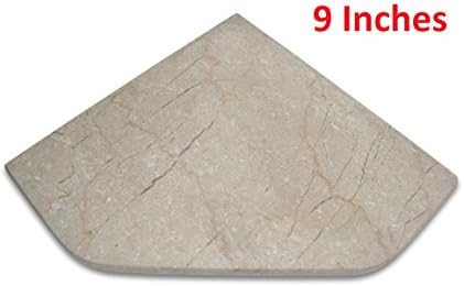 Primiur Marble 9" Travertine Shower Corner Shelf Walnut Natural Stone Bathroom Caddy Bath Soap Dish (9 Inches - Fone 3 Corner)