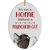 Black White Munchkin Cat Christmas Ornament 2024