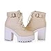 Latasa Women's Lace up Block Heel Platform Ankle Boots