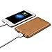 8000mAh Cell Phone Power Bank Portable USB Charger, Icarercase Universal Compact Genuine Leather Surface Leather External Battery for iPhone, iPad, Android and Other Smart Devices（Brown）