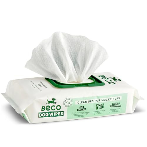 Beco Dog Wipes, Unscented Grooming Wipes, Plant-Based, 1 Pack of 80