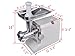 TMS Electric 2.6 HP 2000 Watt Industrial Meat Grinder Butcher Shop 3 Cutting Blades (White)