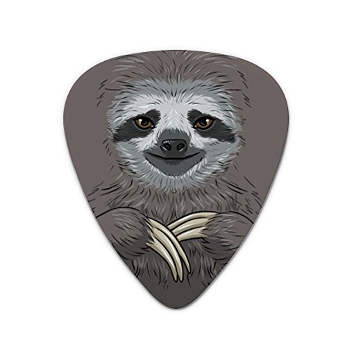 Cute Sloth Face Novelty Guitar Picks Medium Gauge - Set of 6