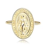 Sllaiss 925 Sterling Silver Ring Virgin Mary 18K