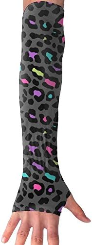 PIOL Colorful Cheetah Gloves Anti-uv Sun Protection Long Fingerless Arm Cooling Sleeve For Men And Women