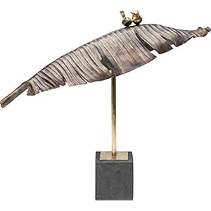 Kare Design Deko Objekt Birds Banana Leaf 54cm, Deko Blatt mit Sockel als Accessoire für Kommode und Sideboard…