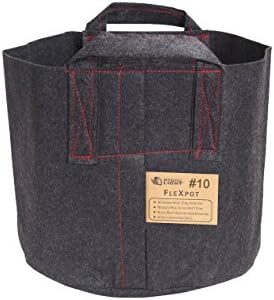 HydroLight Flex Pot, Fabric Grow Pots Smart Gro Sacks Breathable Pots Planters (10 Gallon Pot (With Handles))