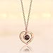 M MOOHAM Heart Projection Necklace - 100 Languages I Love You Necklace Valentine's Day for Women Girls Memory Love Heart Necklace Nanotechnology Onyx Pendant Jewelry Necklace Best Gift for Her